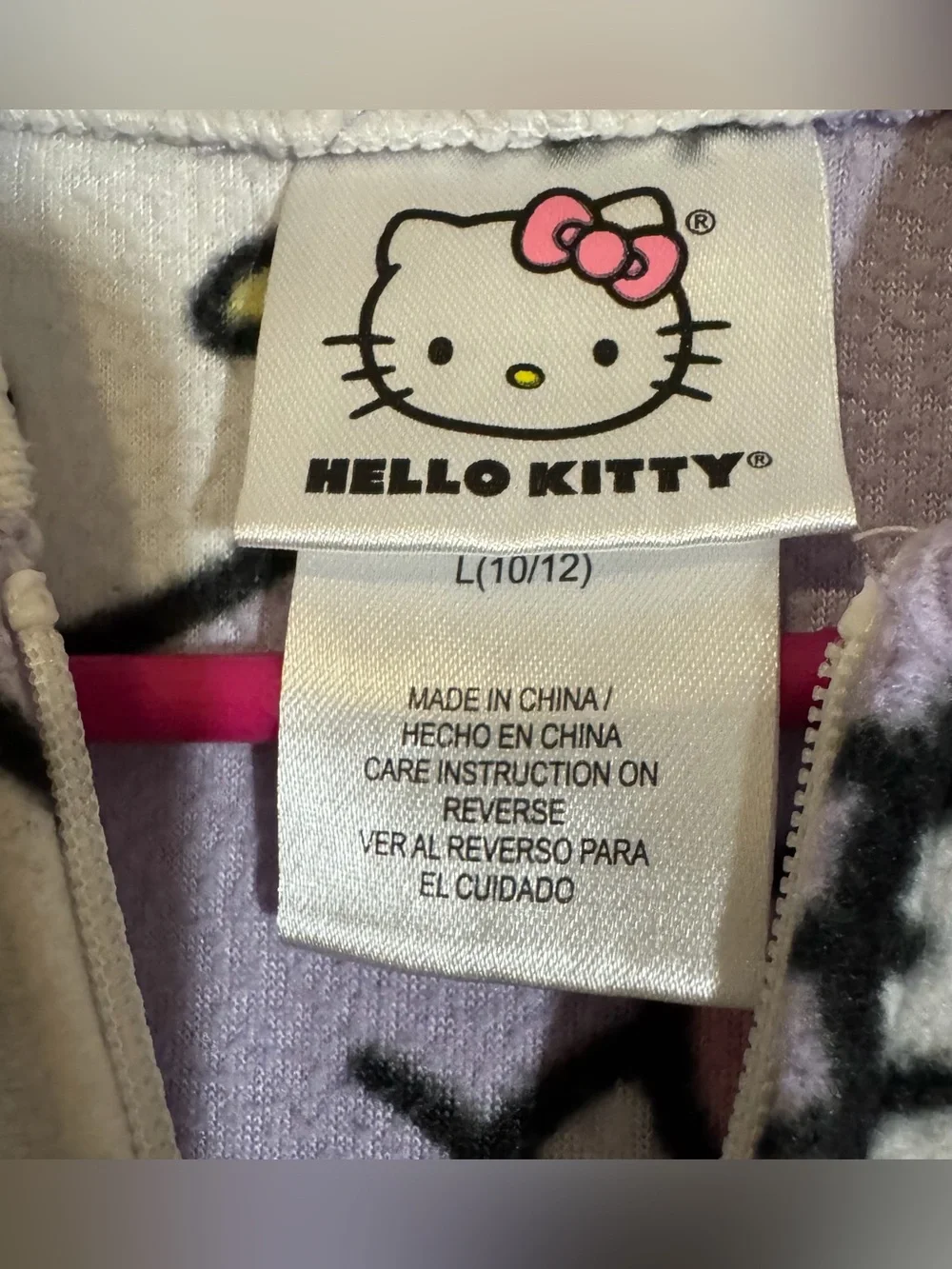 Hello Kitty Lilac and Pink Fleece Zip-Front Kids Pajama Set